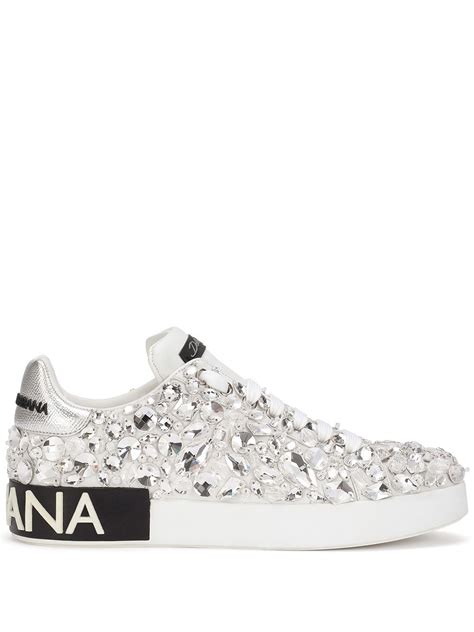 dolce gabbana sneaker white|dolce and gabbana embellished sneakers.